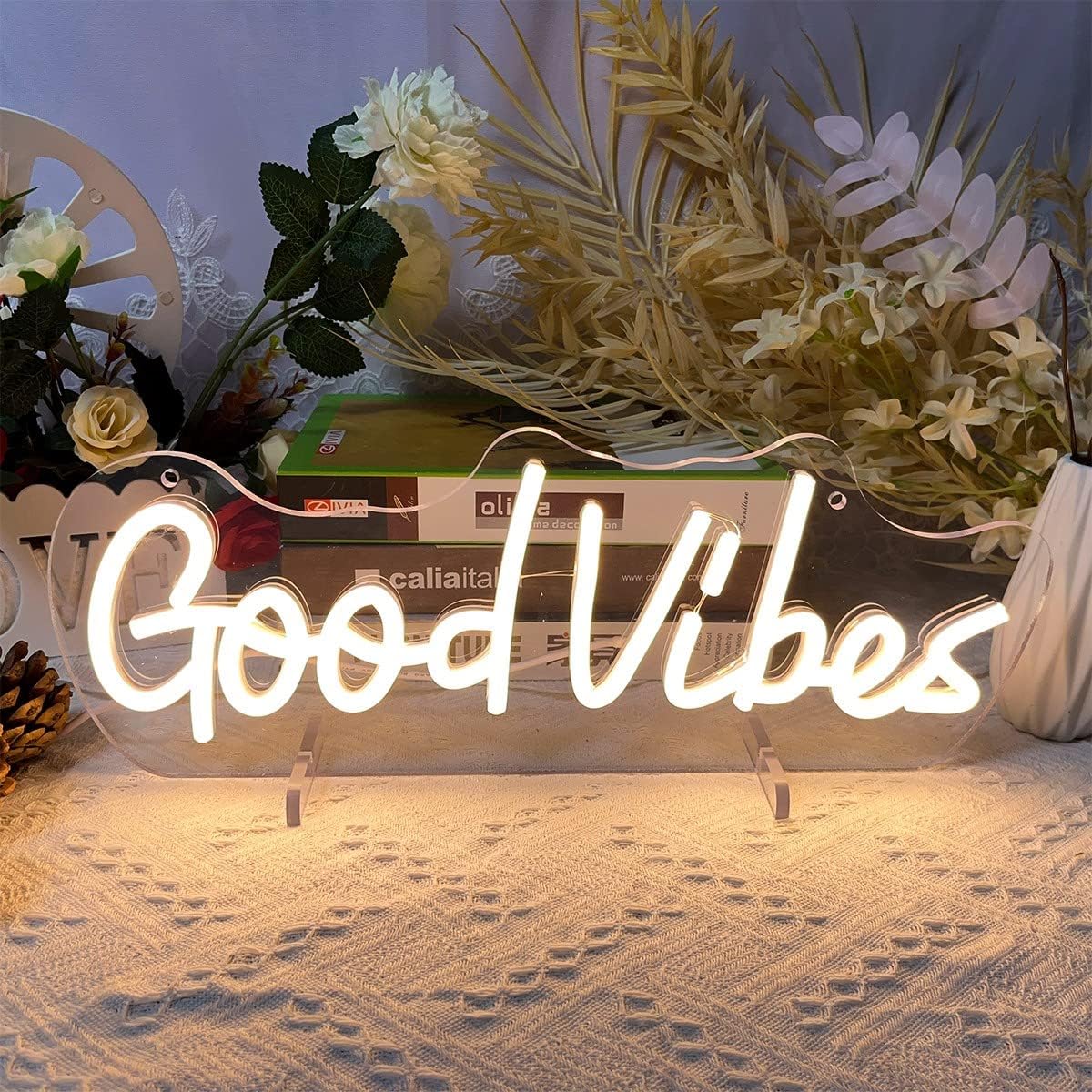 Good Vibes Neon Sign - Aesthetic LED Wall Light for Room, Bar & Party Decor - Deen neon