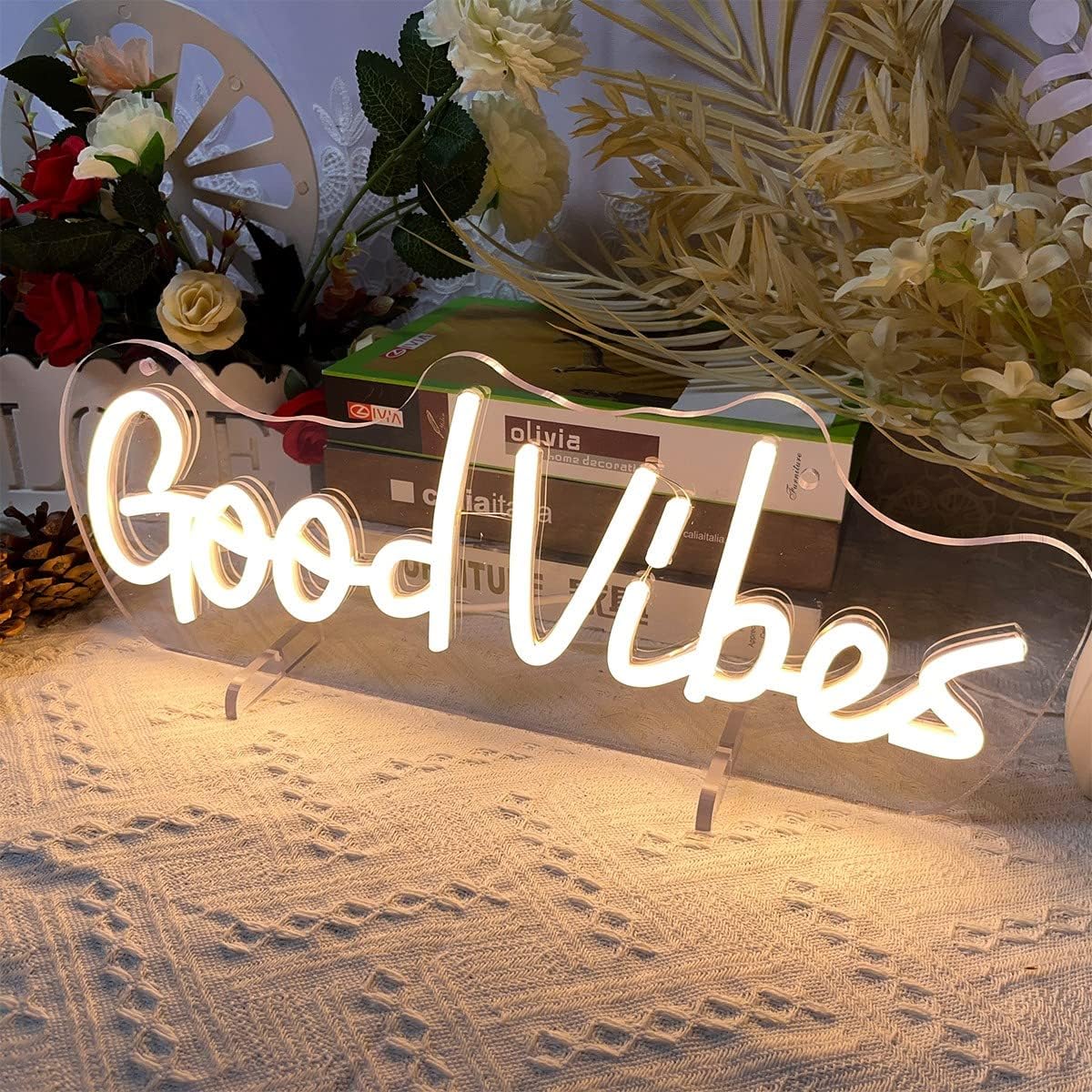 Good Vibes Neon Sign - Aesthetic LED Wall Light for Room, Bar & Party Decor - Deen neon