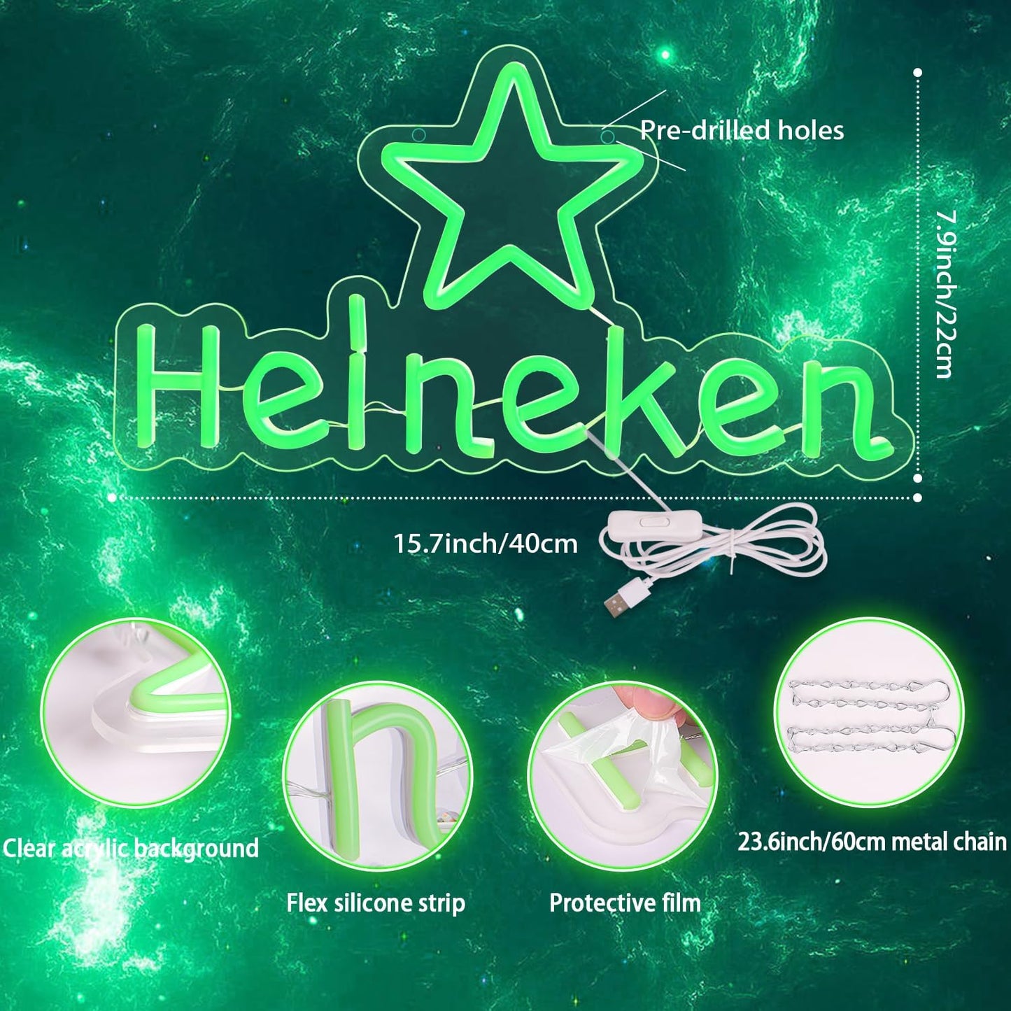 Green Beer Neon Sign – LED Bar Light for Home, Pub & Party Décor - Deen neon