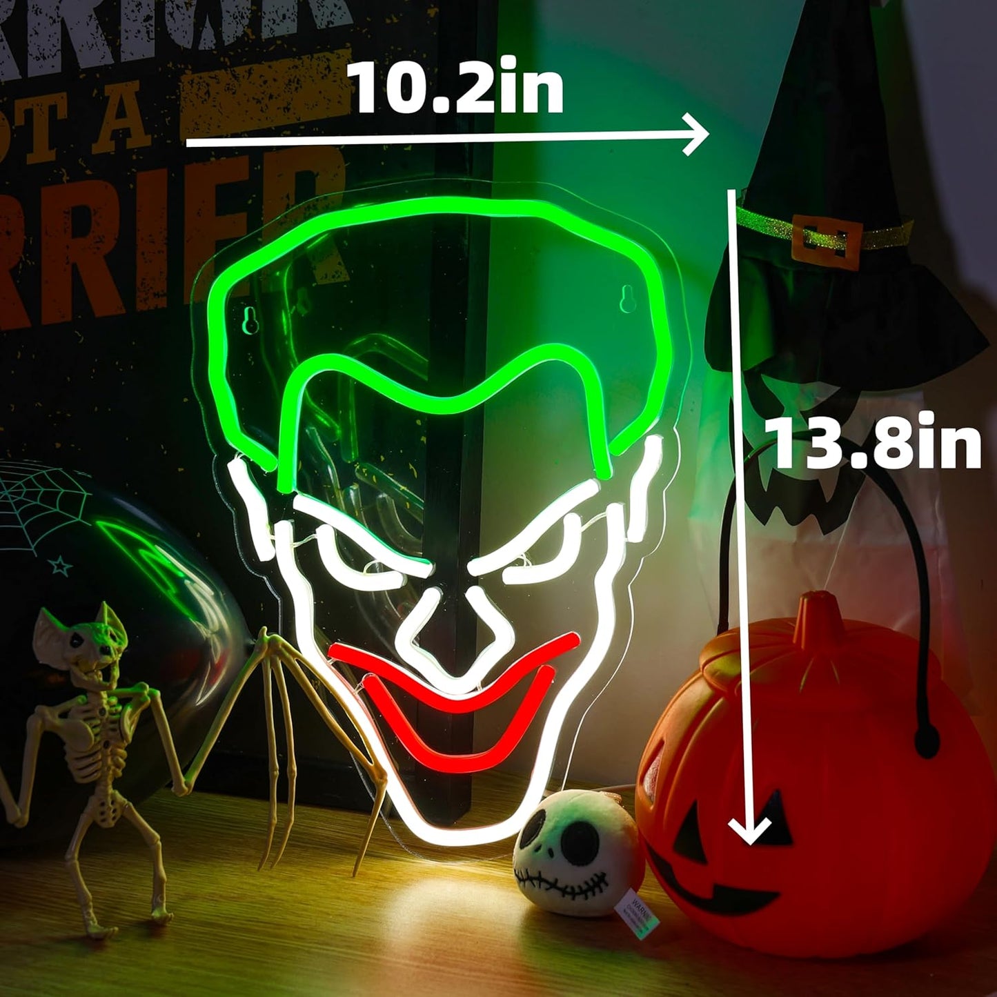 Green Hair Clown Neon Sign – Fun LED Light for Party Decor, Bars, and Home Spaces
