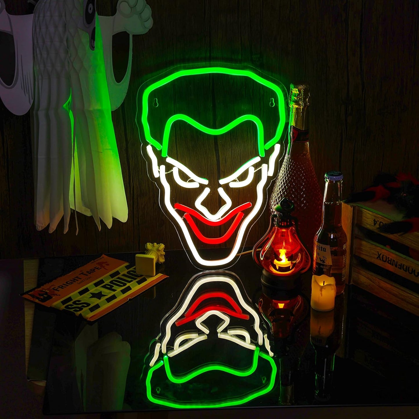 Green Hair Clown Neon Sign – Fun LED Light for Party Decor, Bars, and Home Spaces