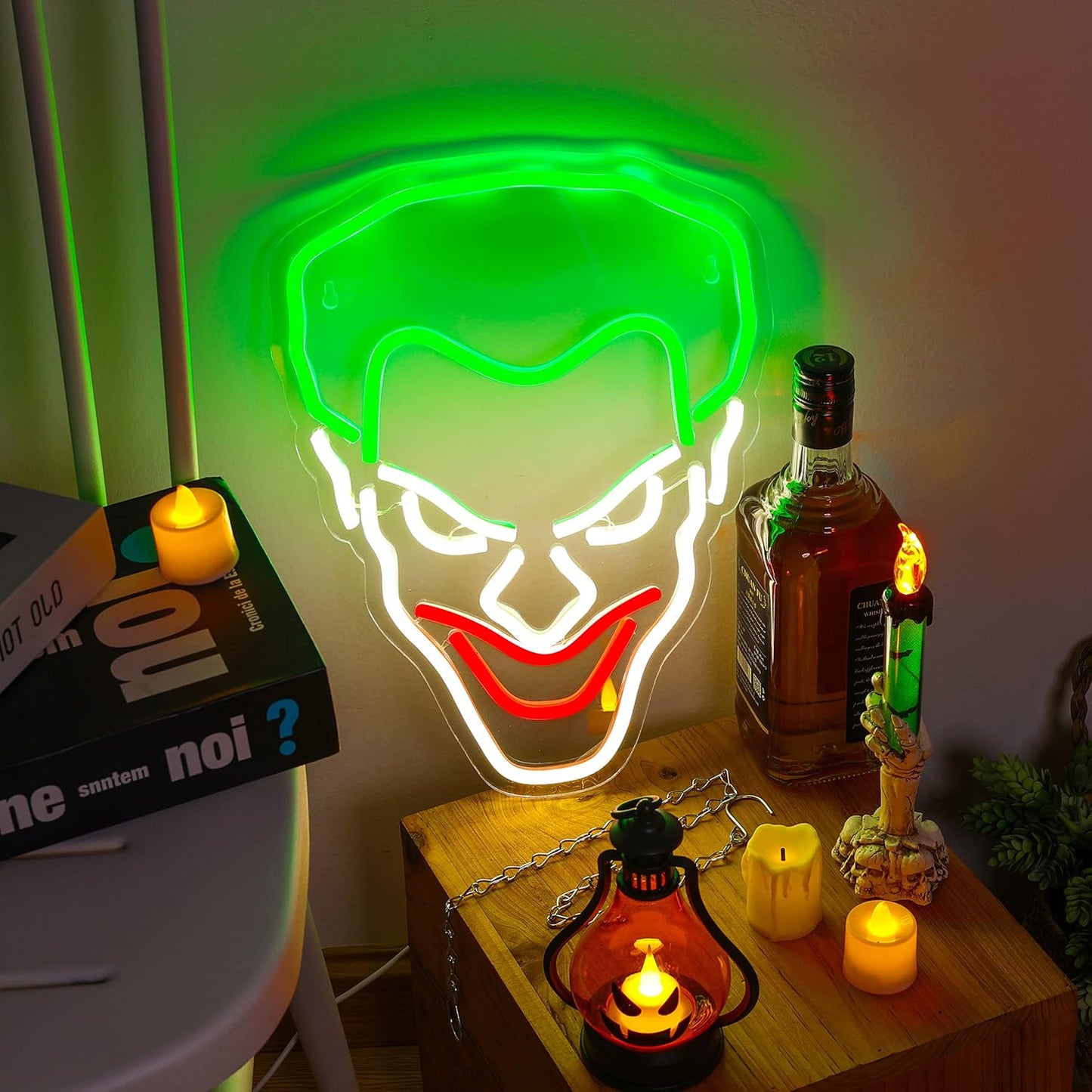 Green Hair Clown Neon Sign – Fun LED Light for Party Decor, Bars, and Home Spaces