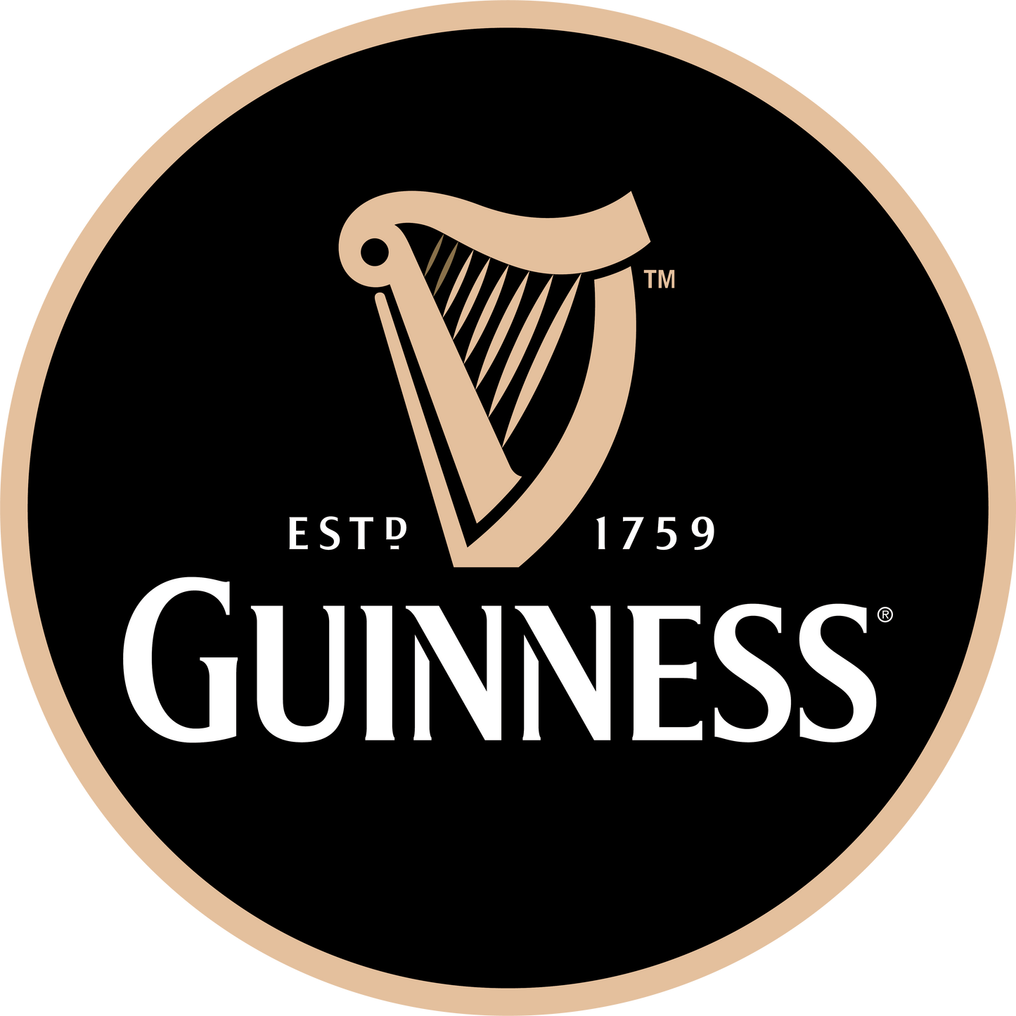 Guinness beer round LED neon sign for Irish pub and home bar wall décor