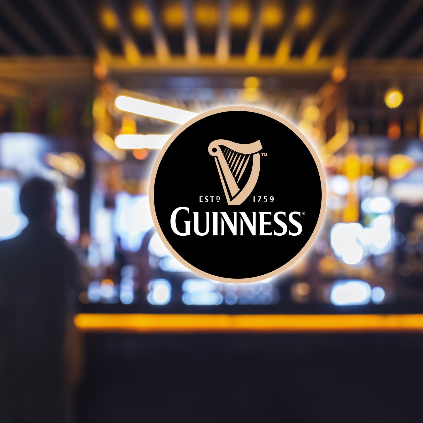 Guinness beer round LED neon sign for Irish pub and home bar wall décor
