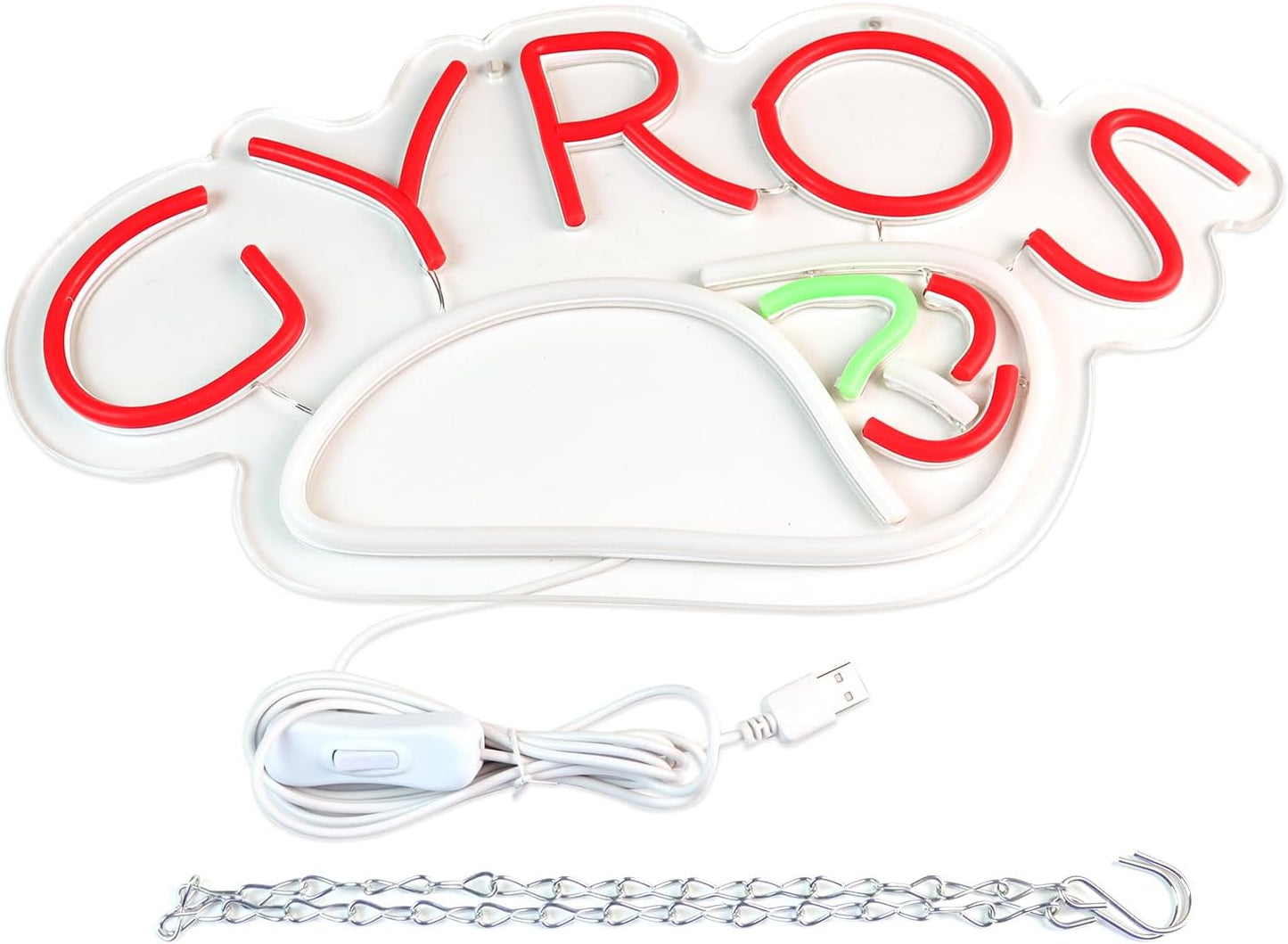 Gyros Neon Sign โ LED Light for Restaurant, Kitchen & Foodie Decor - Deen neon