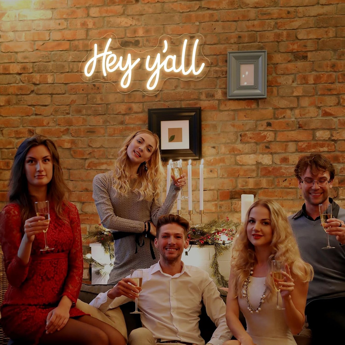"Hey Y’all" Neon Sign – Southern Charm LED Wall Light