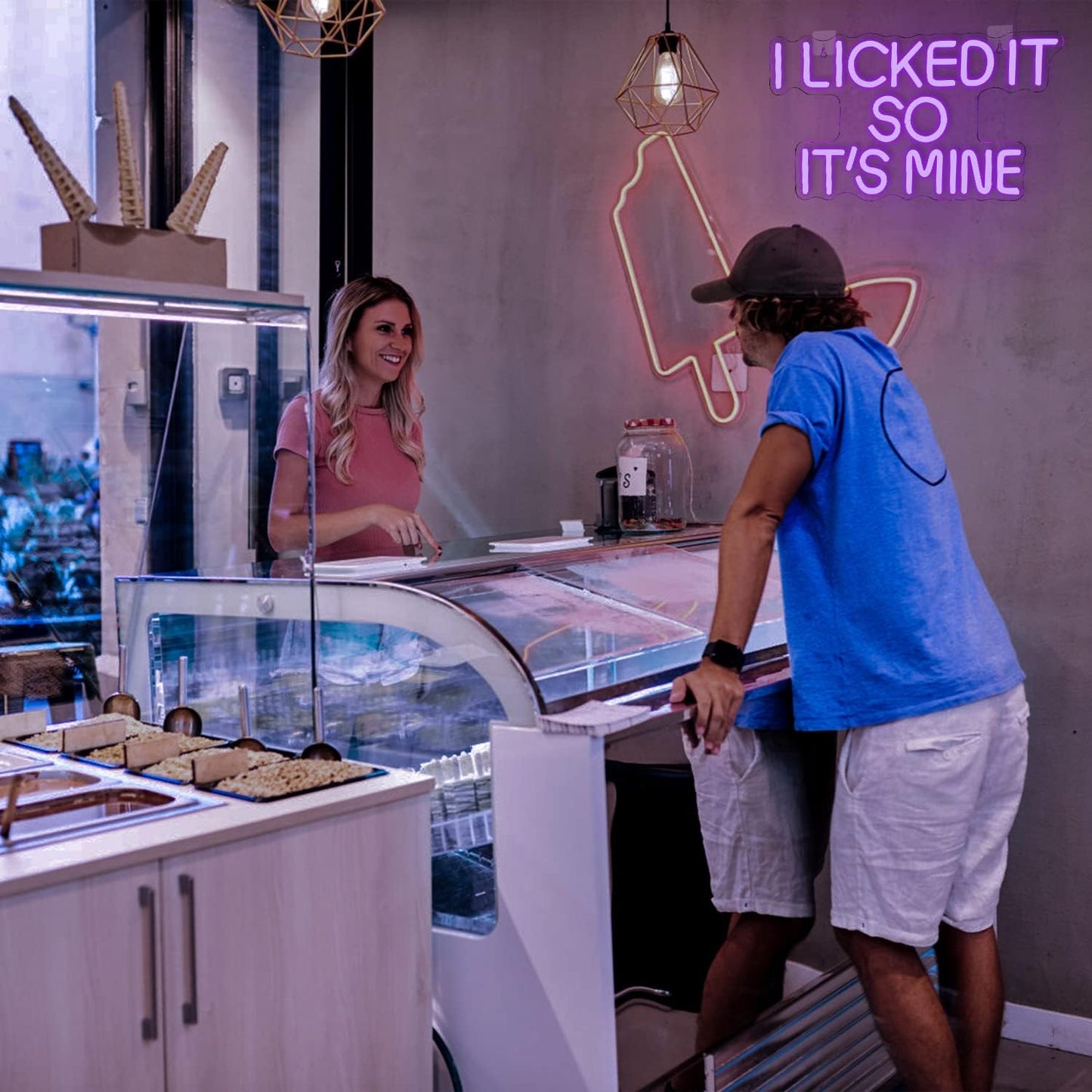 I Licked It So It’s Mine Neon Sign - Funny LED Wall Light for Home & Bar Decor