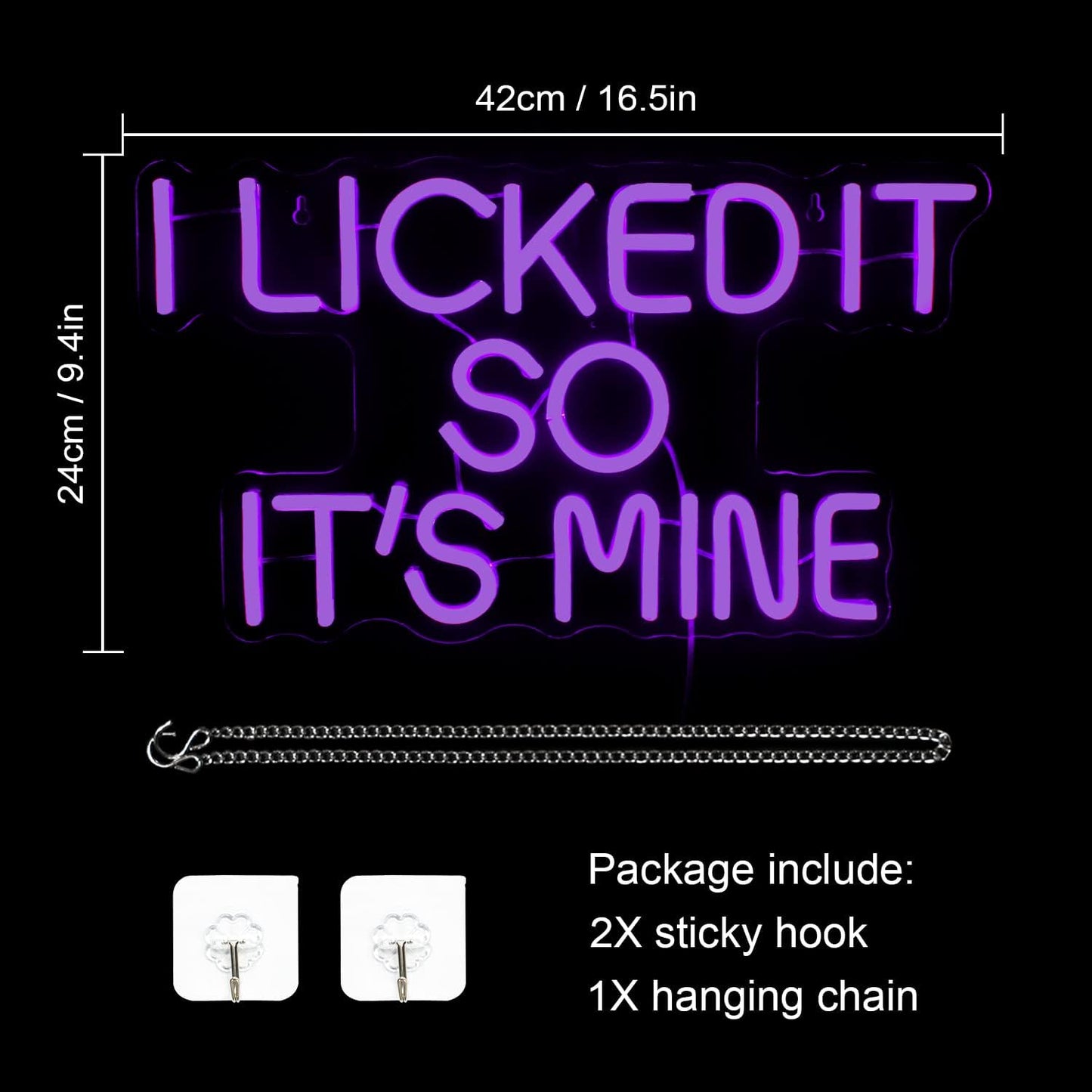 I Licked It So It’s Mine Neon Sign - Funny LED Wall Light for Home & Bar Decor