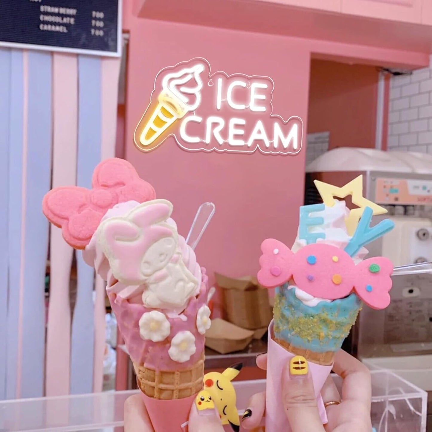 Ice Cream Neon Sign – LED Wall Decor Light for Dessert Shops & Cafes