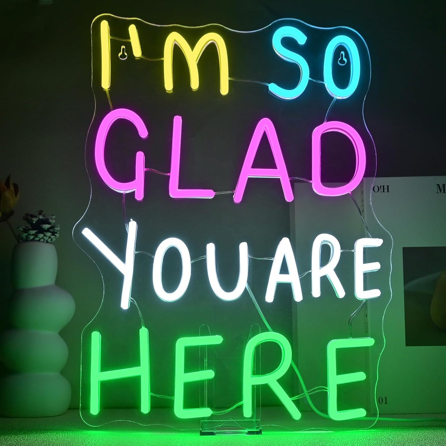 Warm affirmation LED wall decor for therapy or welcome spaces