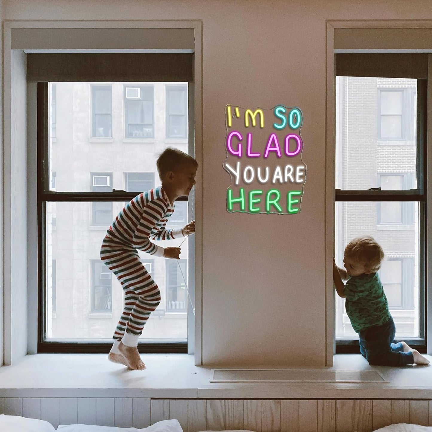 Warm affirmation LED wall decor for therapy or welcome spaces
