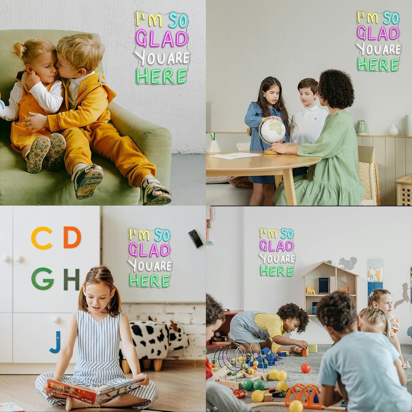 Warm affirmation LED wall decor for therapy or welcome spaces