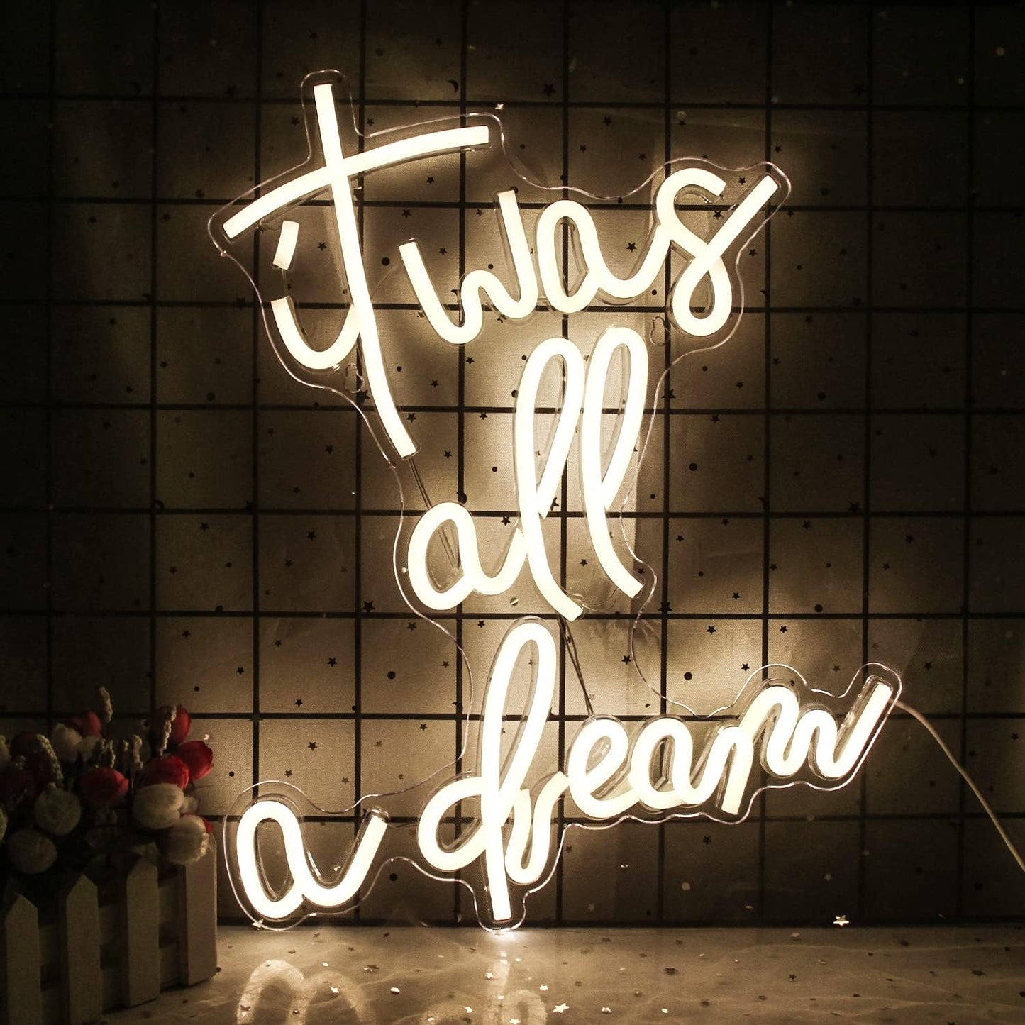 It Was All A Dream LED Neon Sign - Warm White Aesthetic Wall Decor for Bedroom & Living Room - Deen neon
