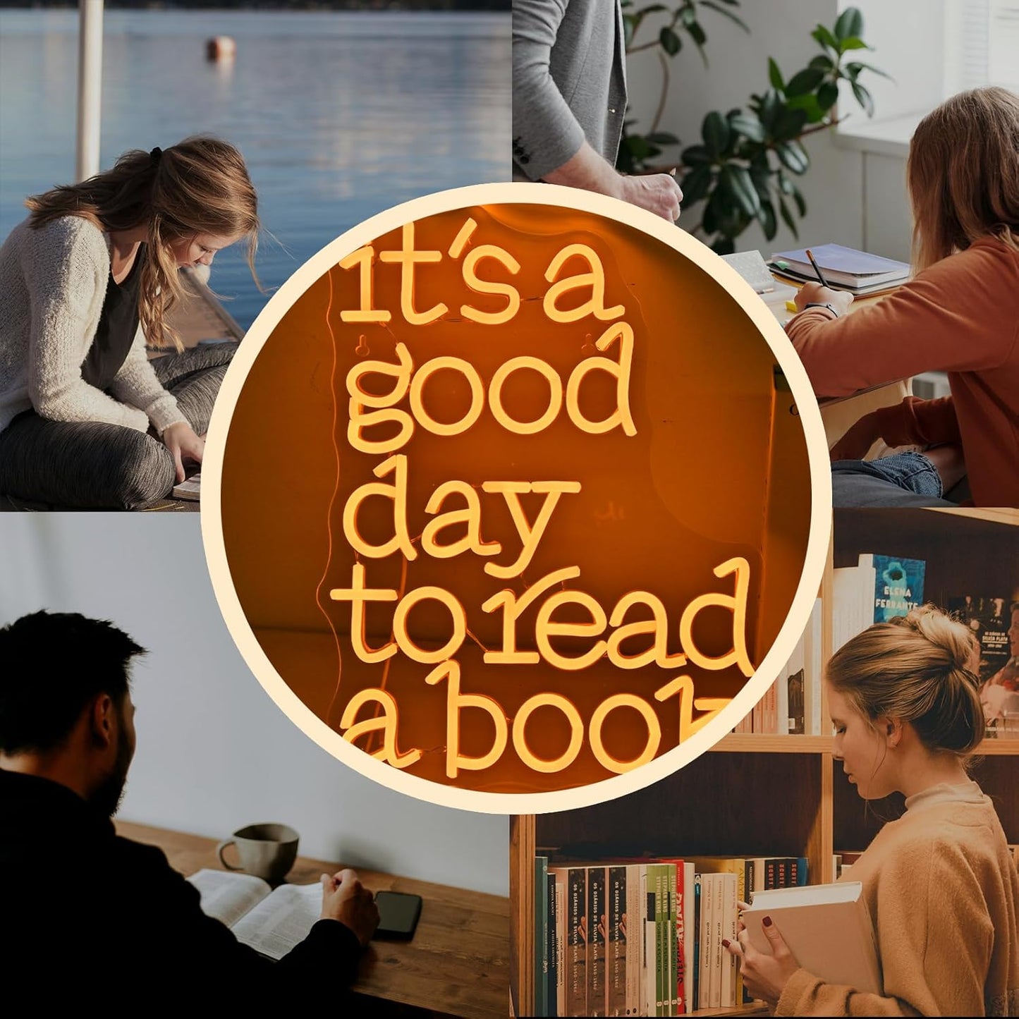 It’s a Good Day to Read a Book neon sign – LED reading quote for cozy home or library