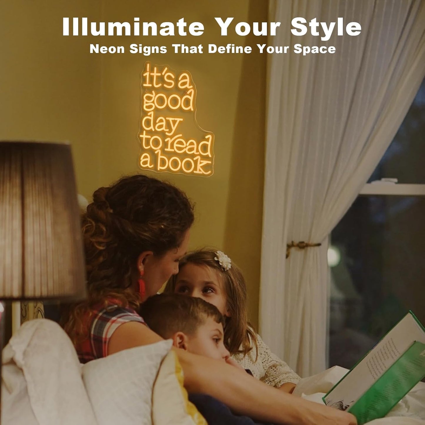 It’s a Good Day to Read a Book neon sign – LED reading quote for cozy home or library