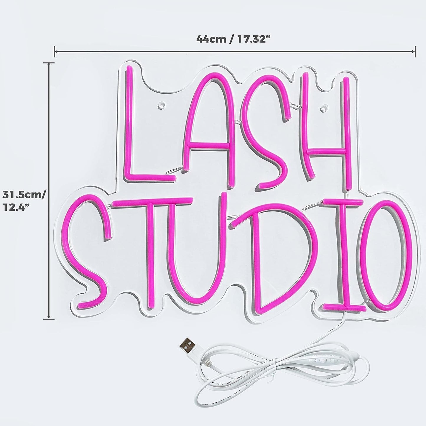 Lash Studio Neon Sign - LED Wall Light for Eyelash Extension & Beauty Salon Decor - Deen neon