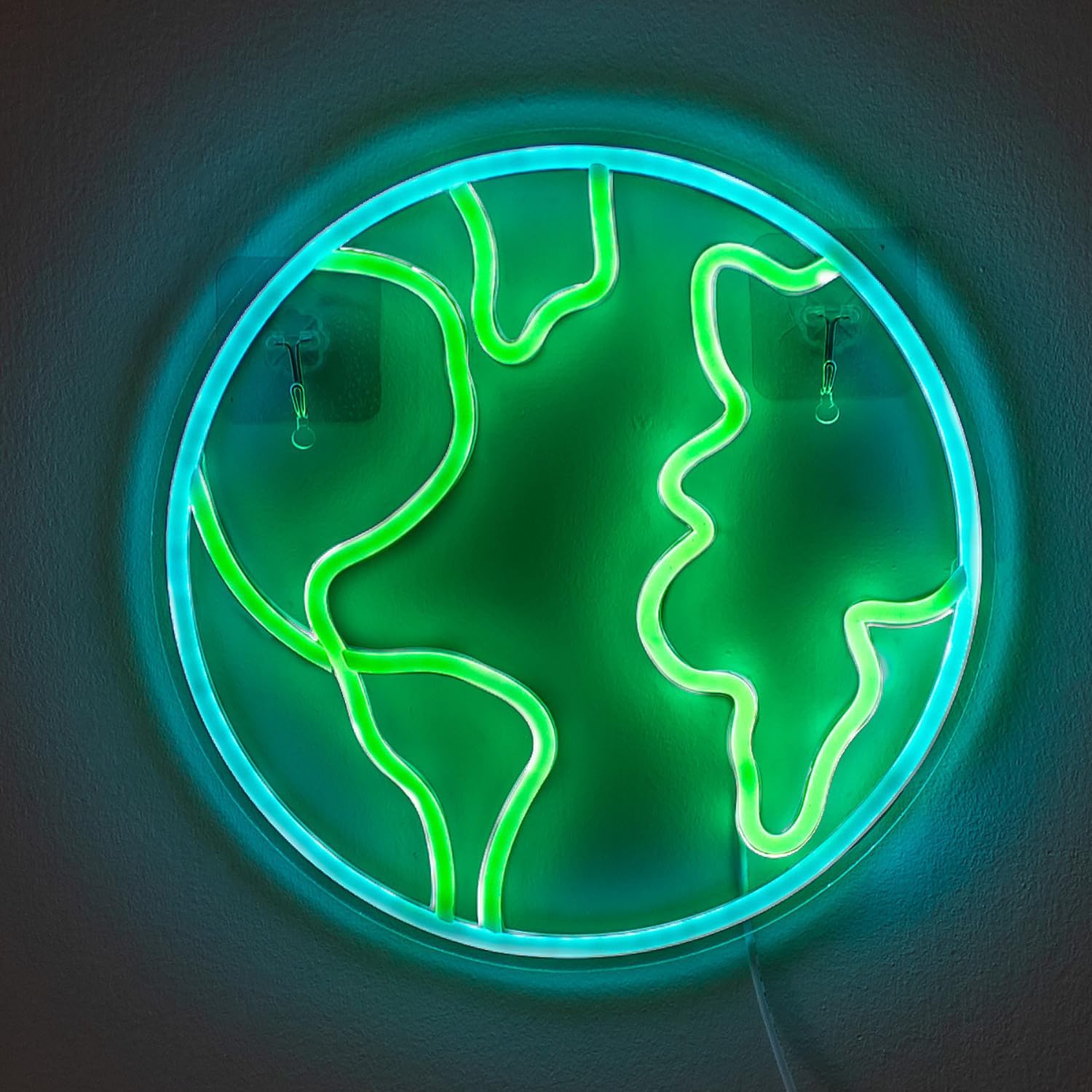 LED Globe Neon Sign – Planet Earth Wall Light for Home & Office Decor - Deen neon