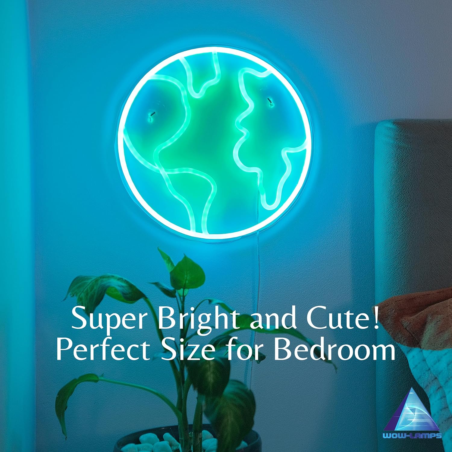 LED Globe Neon Sign – Planet Earth Wall Light for Home & Office Decor - Deen neon