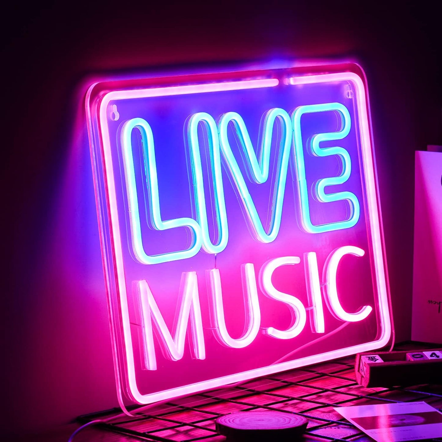 Live Music Neon Sign - LED Bar Light for Concerts, Pubs & Music Lovers - Deen neon