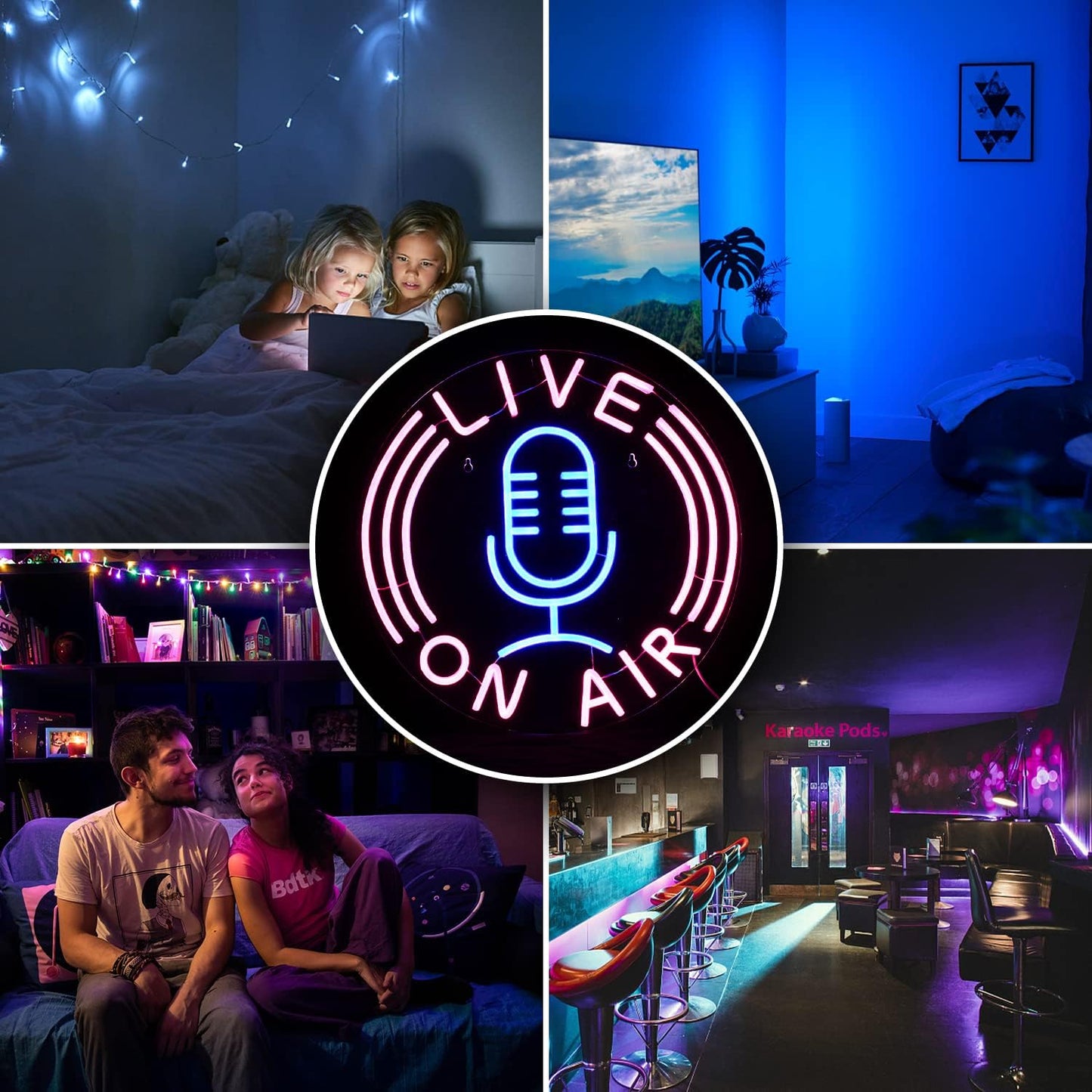Live On Air Neon Sign - LED Streaming Light for Podcast, Studio & Gaming Room - Deen neon
