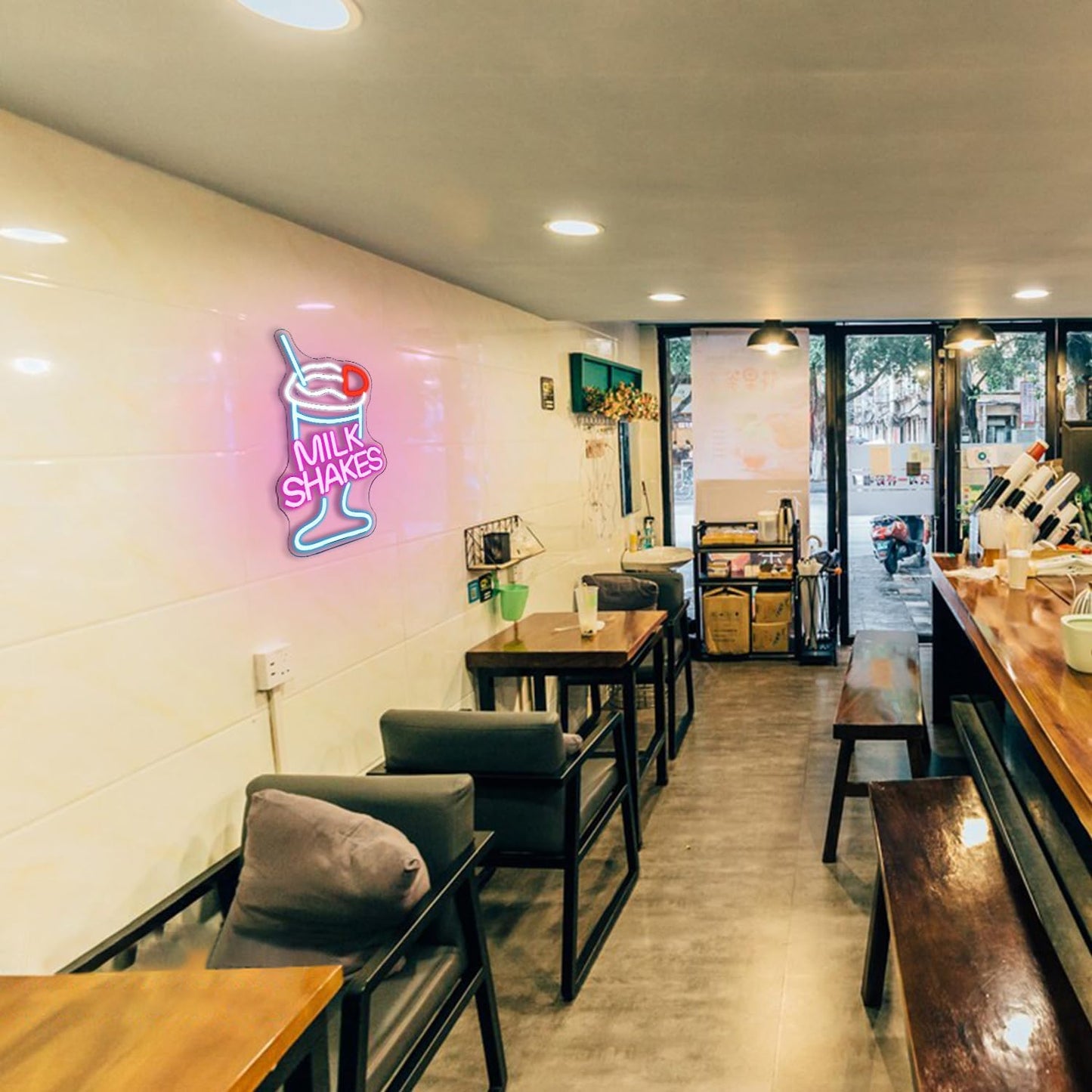Milk Shakes Neon Sign – LED Milkshake Light for Home & Café Decor