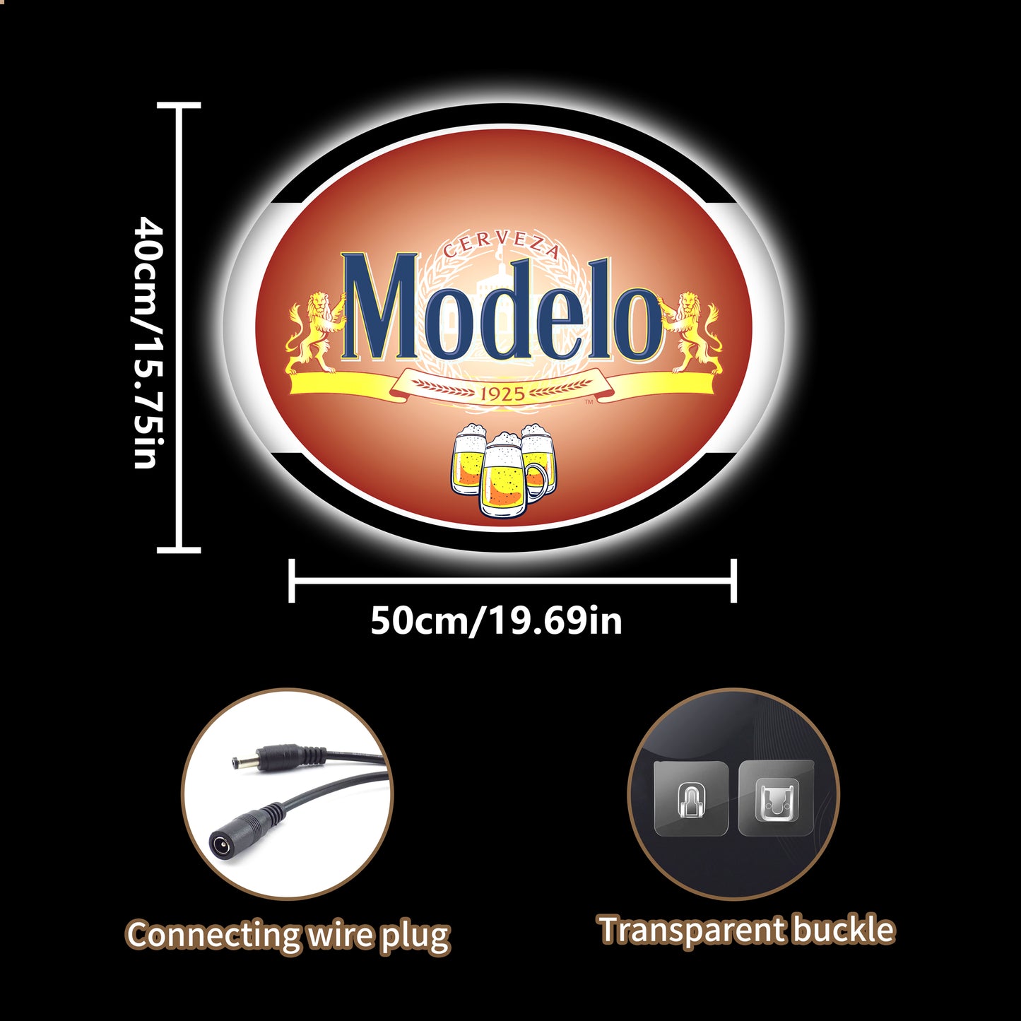 Modelo Neon Sign - Illuminated Beer Logo for Bars and Home Decor