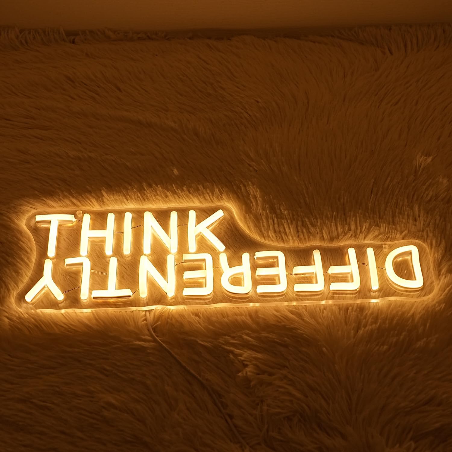 Inspirational quote neon light for office or creative space
