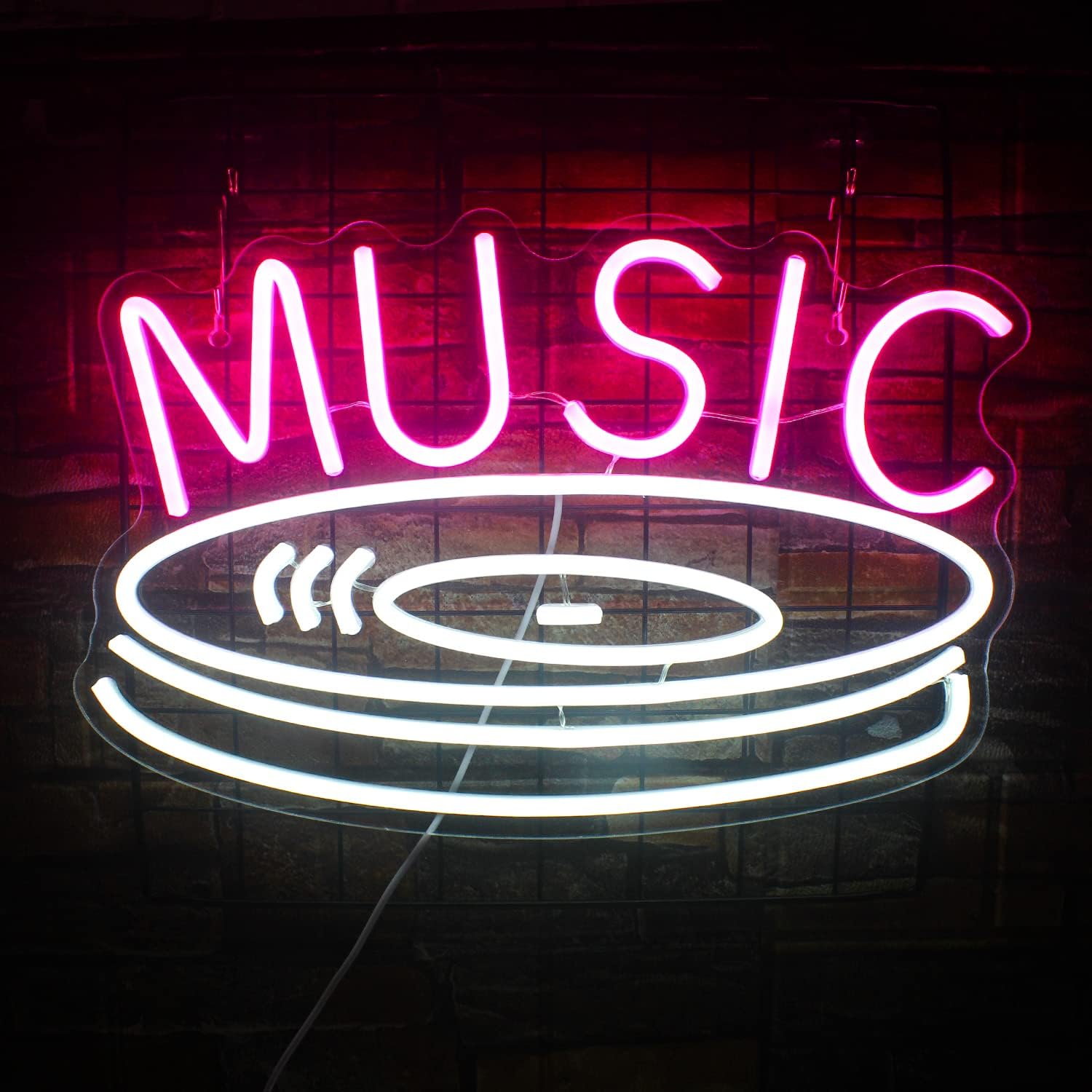 MUSIC Neon Sign - LED Vinyl Record Wall Light for Home, Bar & Studio Decor - Deen neon