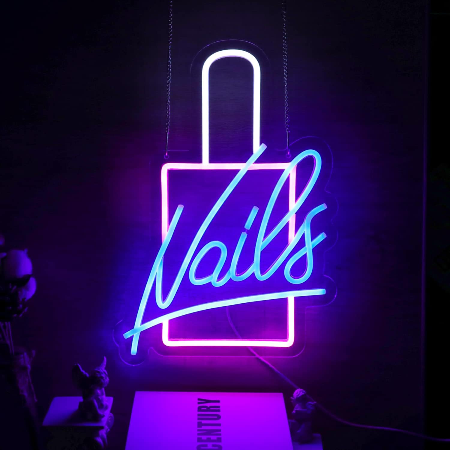 NAILS LED neon sign in nail polish bottle shape for salon wall decor