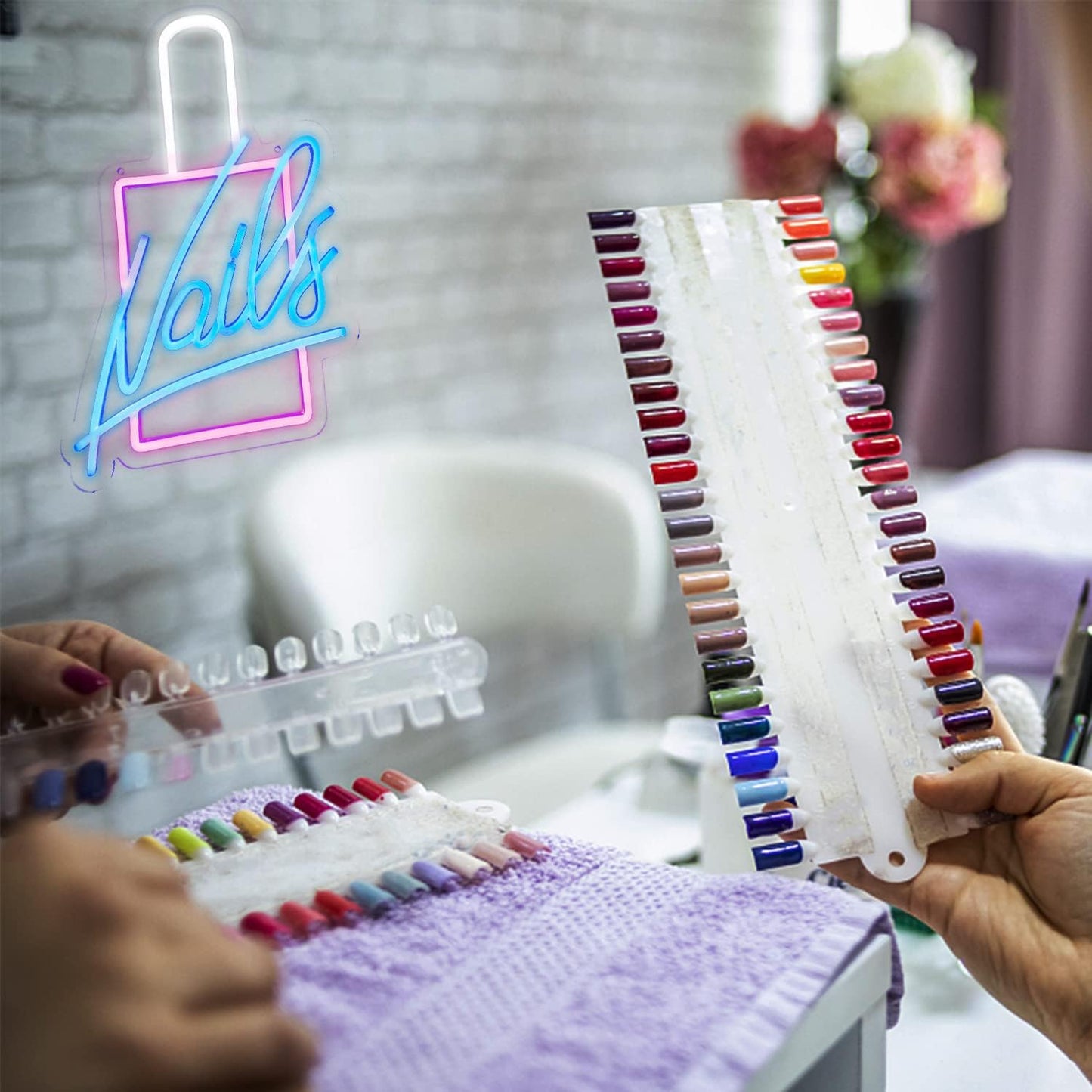 NAILS LED neon sign in nail polish bottle shape for salon wall decor