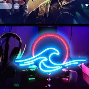Ocean Wave & Sunrise Neon Sign - LED Wall Light for Surf Lovers, Beach Decor & Aesthetic Rooms - Deen neon