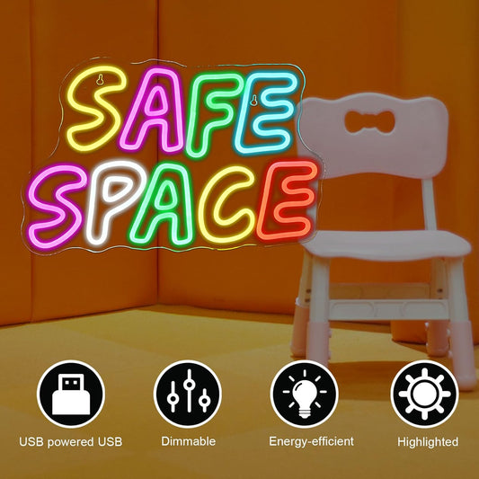 Affirming neon wall light for LGBTQ+ and therapy spaces