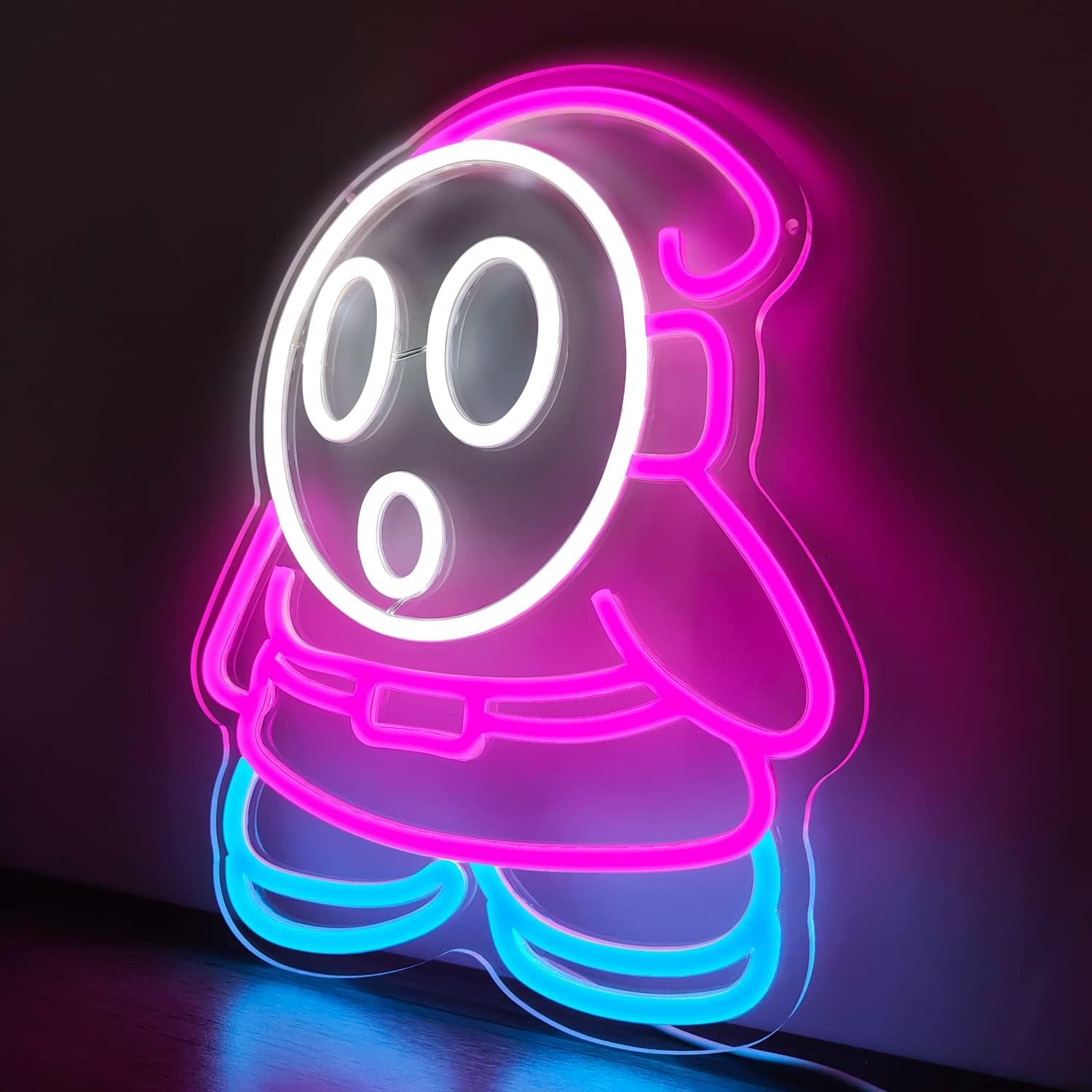 Shy Guy LED Neon Sign - Retro Gaming Wall Decor for Bedroom & Game Room - Deen neon