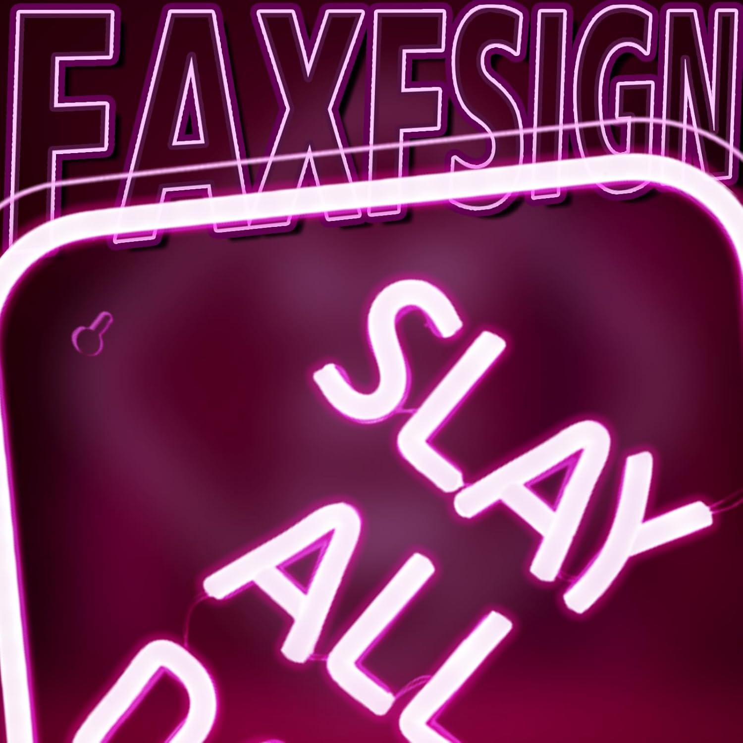 Slay All Day neon sign in pink LED light for beauty salon or bedroom wall decor