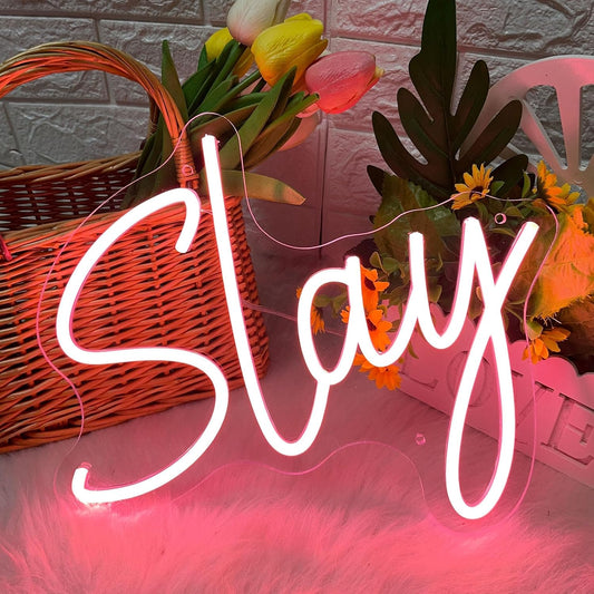 SLAY Neon Sign - LED Wall Light for Beauty Rooms, Salons & Trendy Decor - Deen neon