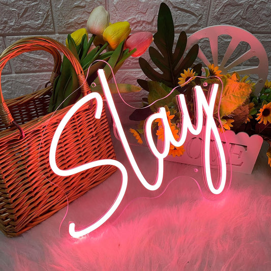 SLAY Neon Sign - LED Wall Light for Beauty Rooms, Salons & Trendy Decor - Deen neon