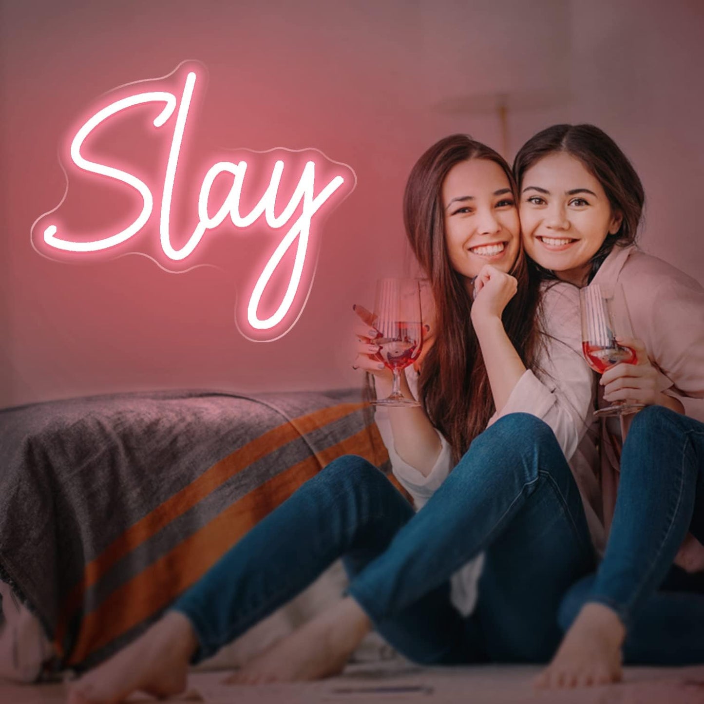 SLAY Neon Sign - LED Wall Light for Beauty Rooms, Salons & Trendy Decor - Deen neon