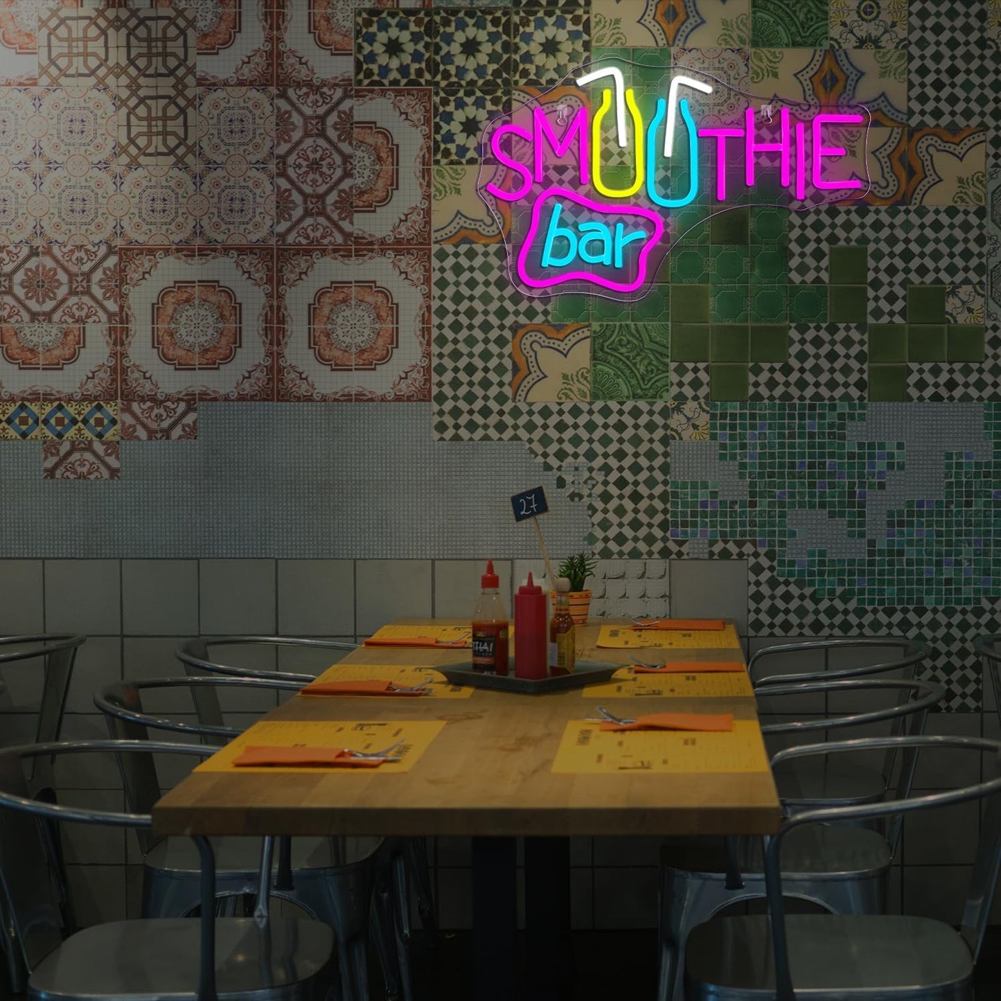 Smoothie Bar Neon Sign – Colorful LED Light for Juice & Beverage Shops