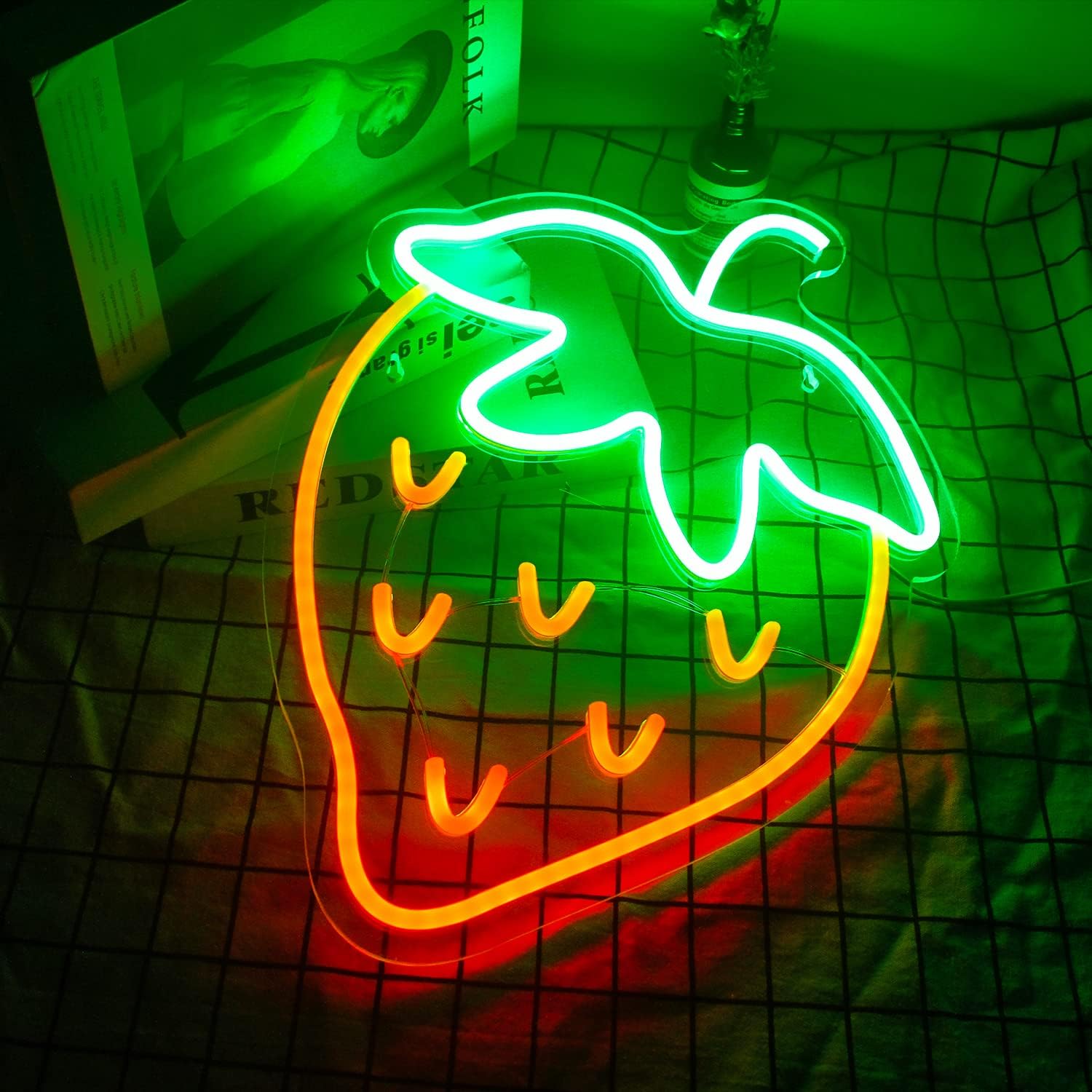 Strawberry Neon Sign - LED Wall Light for Bedroom, Bar, Cafe & Party Decor - Deen neon
