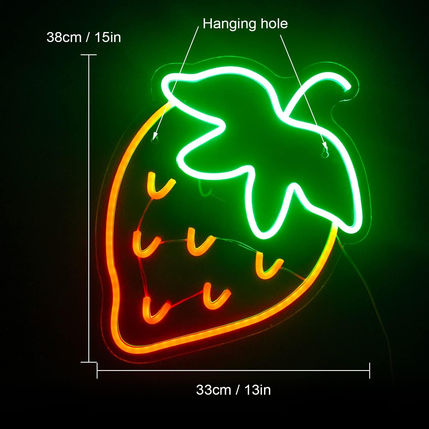Strawberry Neon Sign - LED Wall Light for Bedroom, Bar, Cafe & Party Decor - Deen neon