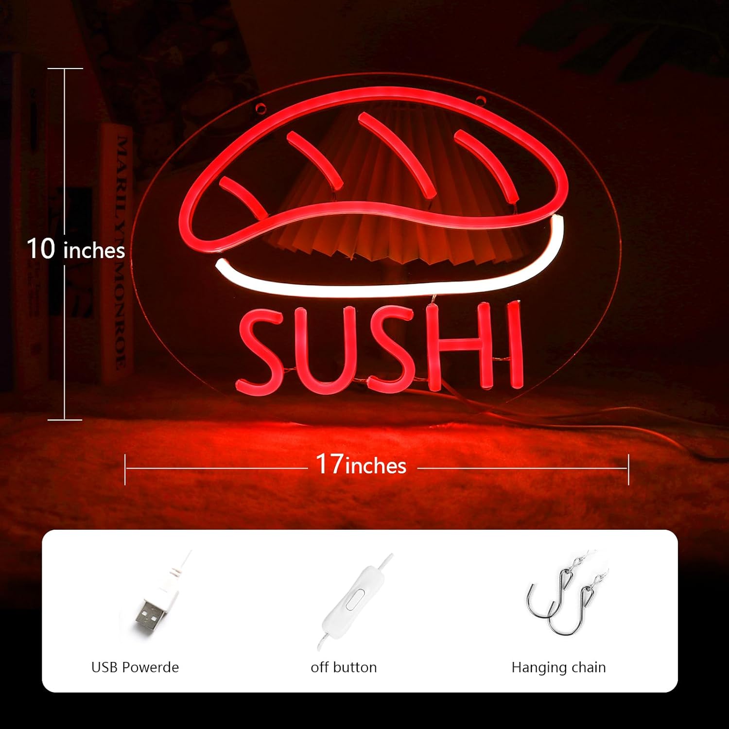 Sushi Neon Sign – LED Light for Kitchen, Restaurant & Foodie Decor - Deen neon