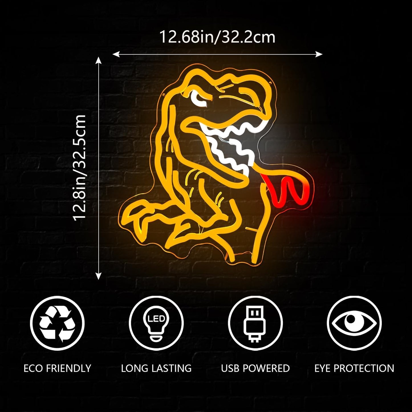 T-Rex dinosaur neon sign for kid’s room