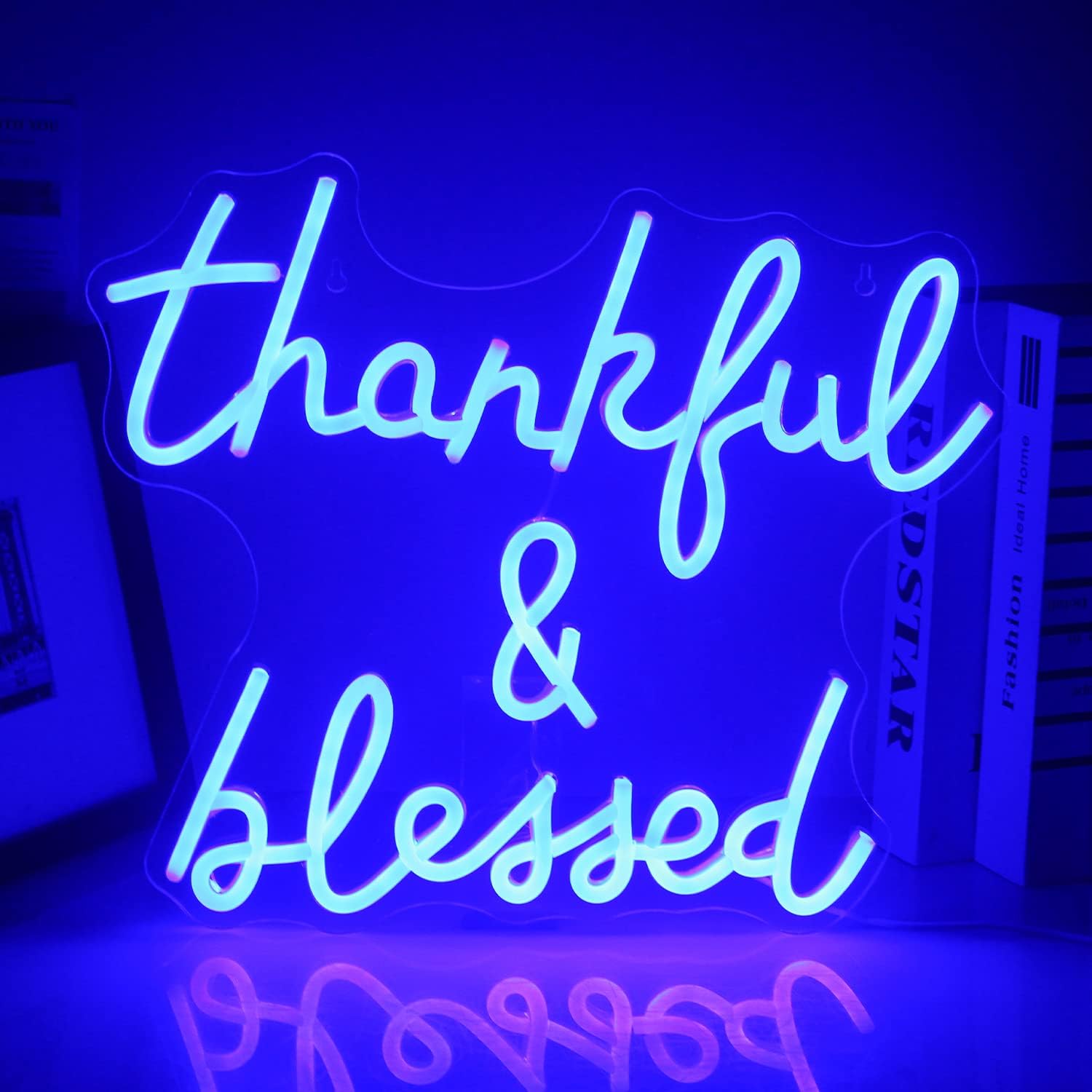 Thankful Blessed" Neon Sign – LED Wall Light for Home & Cozy Room Decor - Deen neon