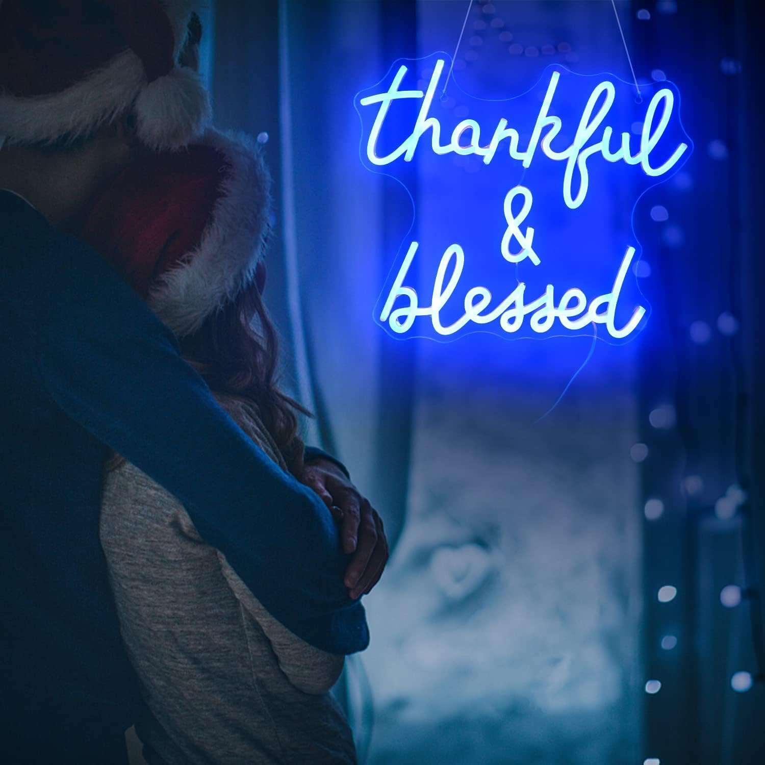 Thankful Blessed" Neon Sign – LED Wall Light for Home & Cozy Room Decor - Deen neon