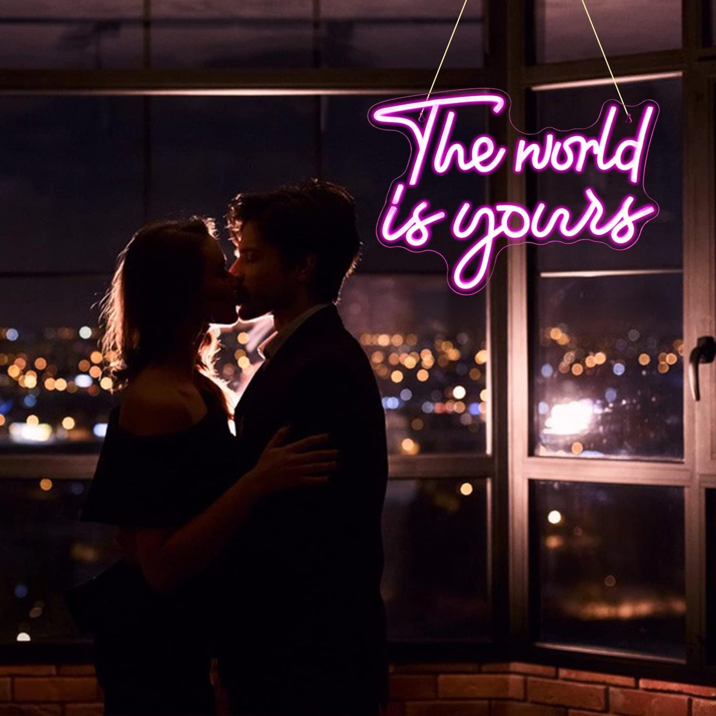 The World Is Yours Neon Sign - Pink LED Light for Inspirational & Aesthetic Decor - Deen neon