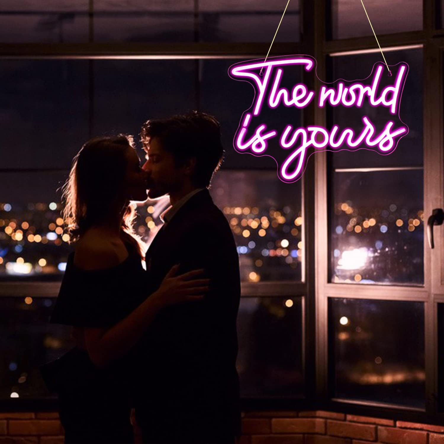 The World Is Yours Neon Sign - Pink LED Light for Inspirational & Aesthetic Decor - Deen neon