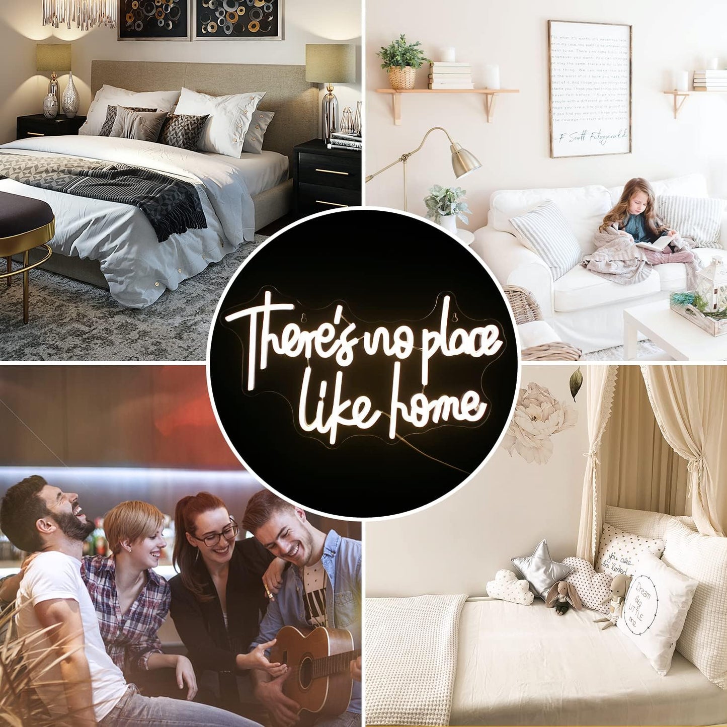 There is No Place Like Home Neon Sign - LED Wall Light for Home Decor, Living Room & Bedroom - Deen neon