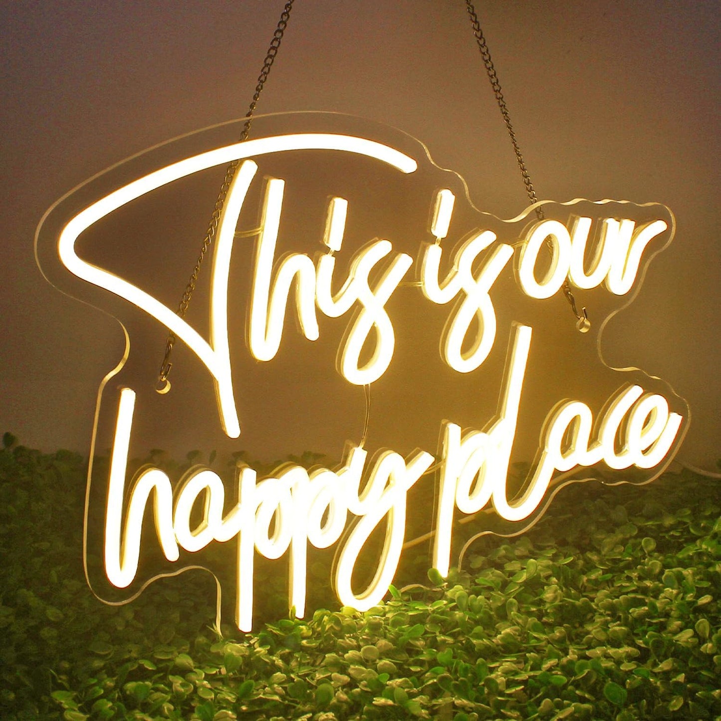 This Is Our Happy Place Neon Sign - LED Wall Light for Cozy Home & Cafe Decor