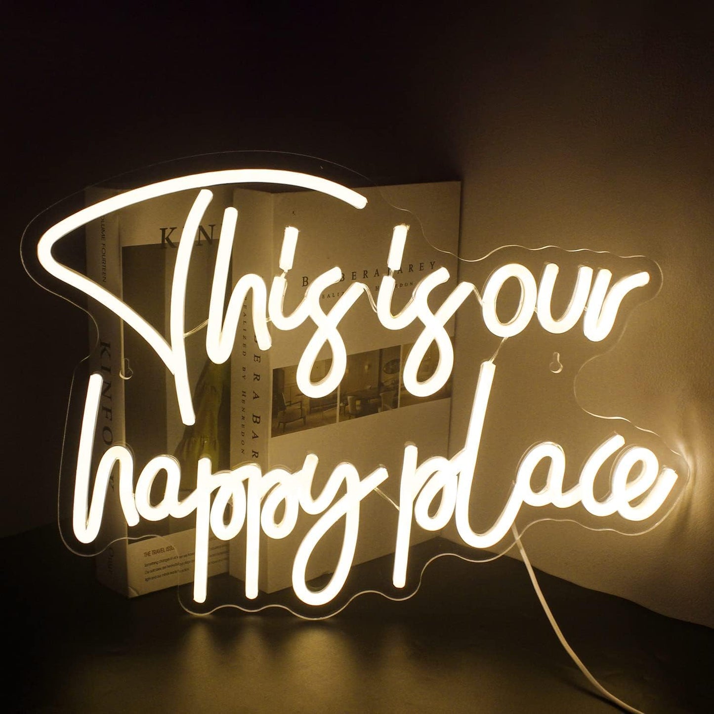 This Is Our Happy Place Neon Sign - LED Wall Light for Cozy Home & Cafe Decor