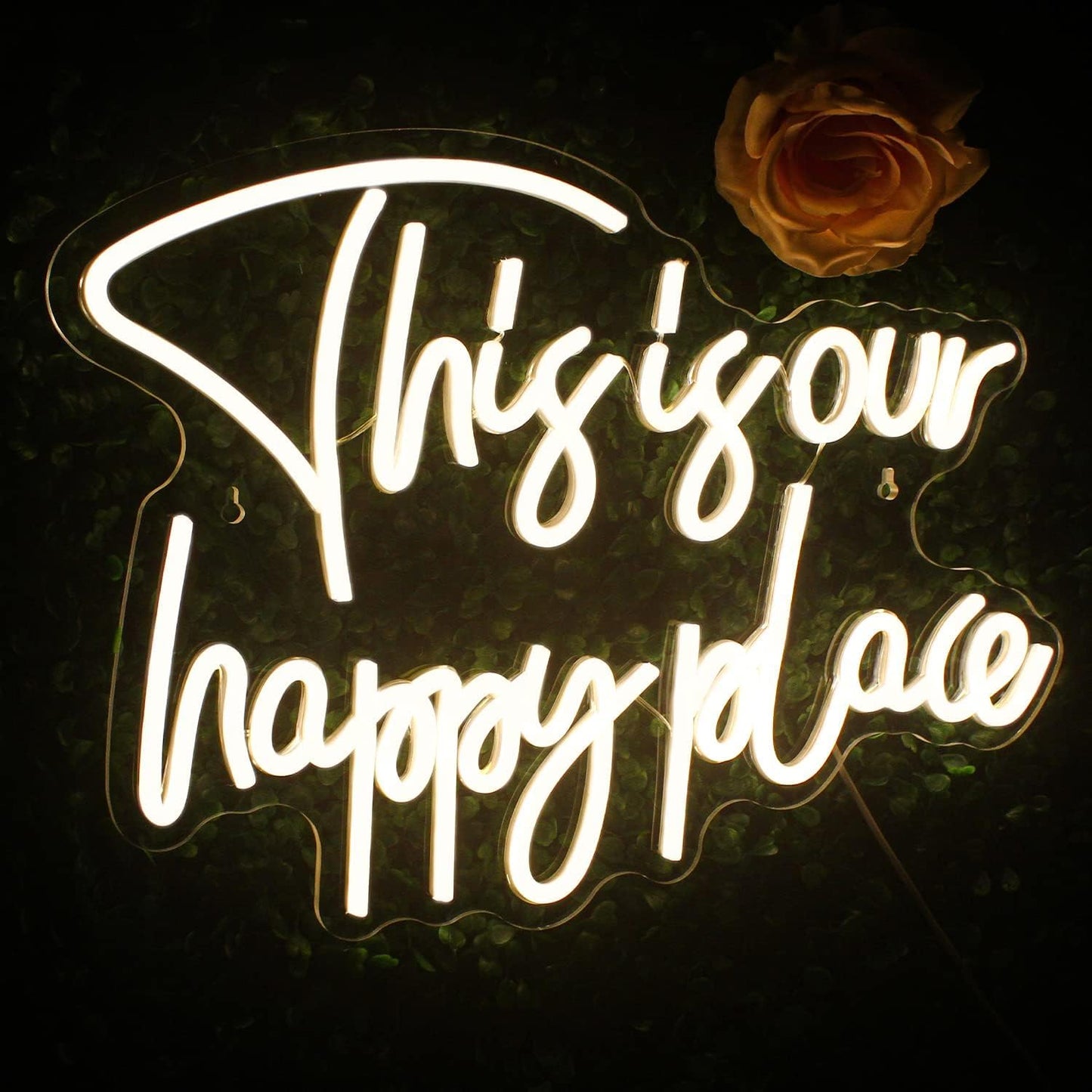 This Is Our Happy Place Neon Sign - LED Wall Light for Cozy Home & Cafe Decor